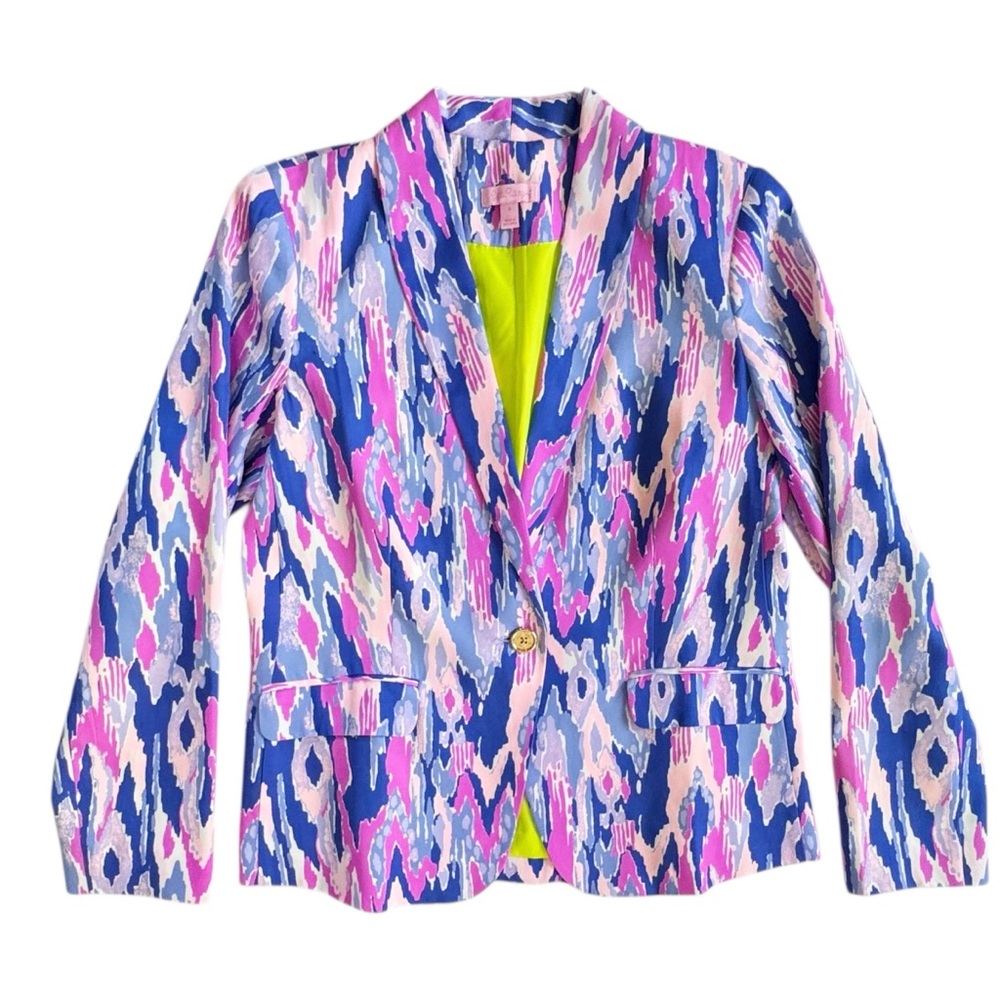 Lilly Pulitzer Saffron Blazer in Amethyst One Too Many Ikat | 8 - Picture 2 of 10